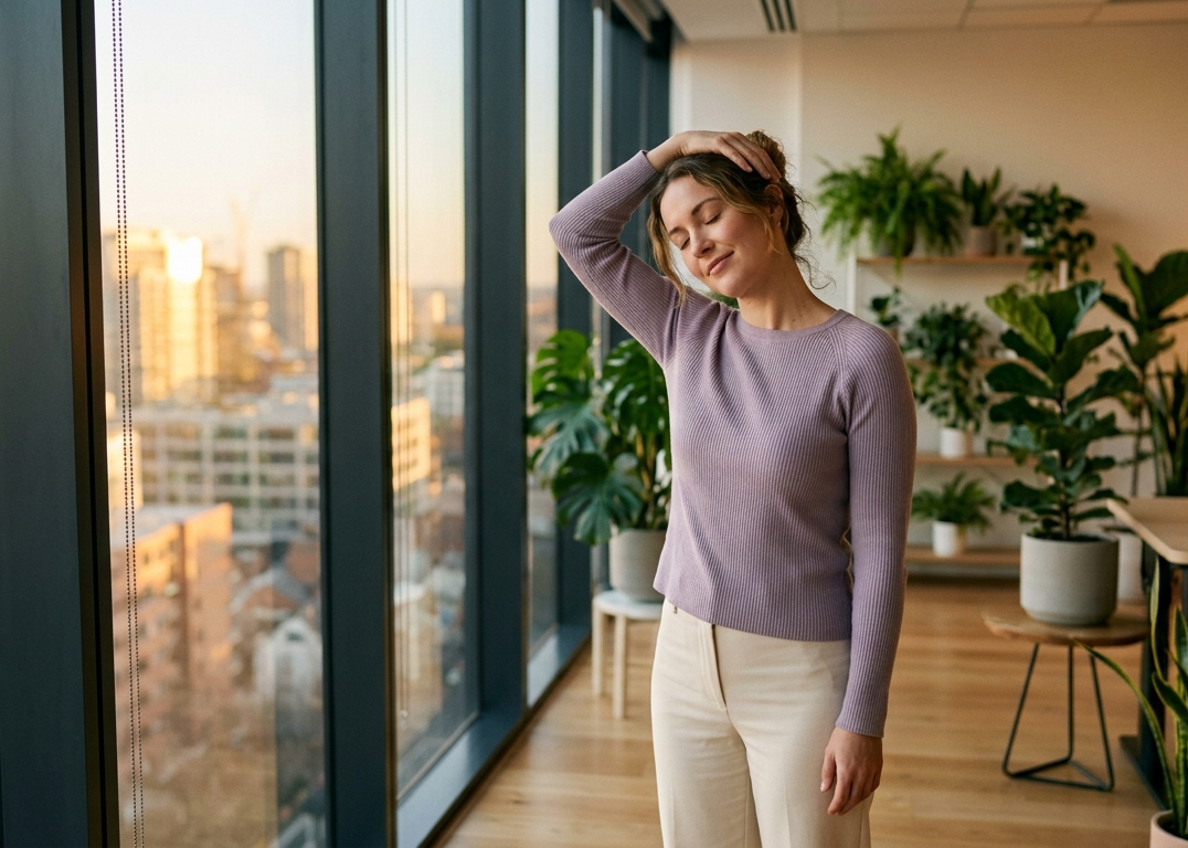 Persona che si allunga e prende una boccata d